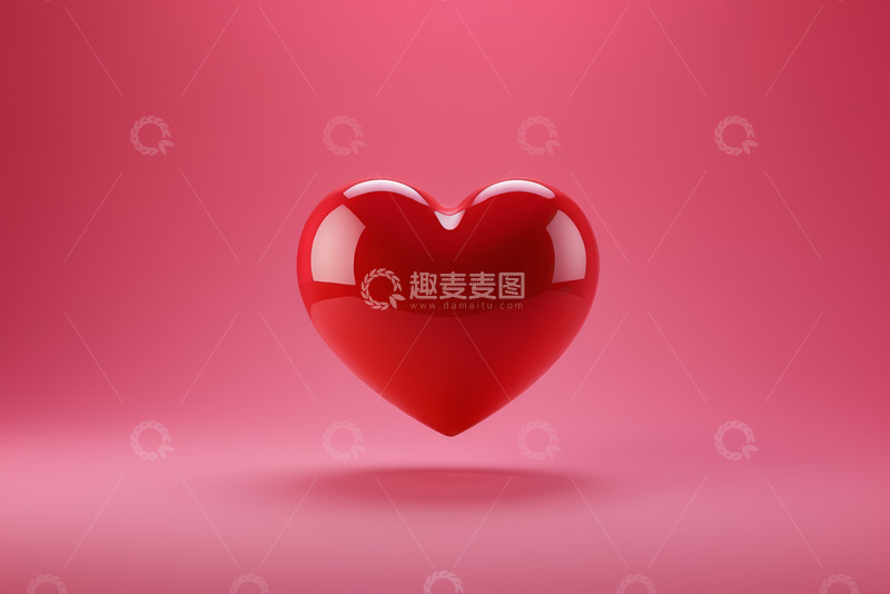 高清大图下载【趣麦麦图】红色心形立体图案