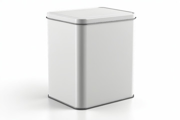 白色方形金属容器特写