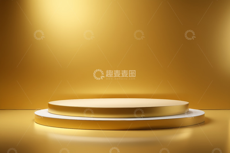 高清大图下载【趣麦麦图】金色双环形展示台背景
