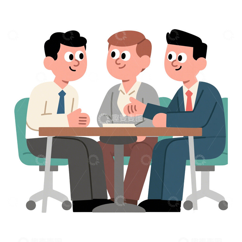高清大图下载【趣麦麦图】男员工小组讨论免抠元素