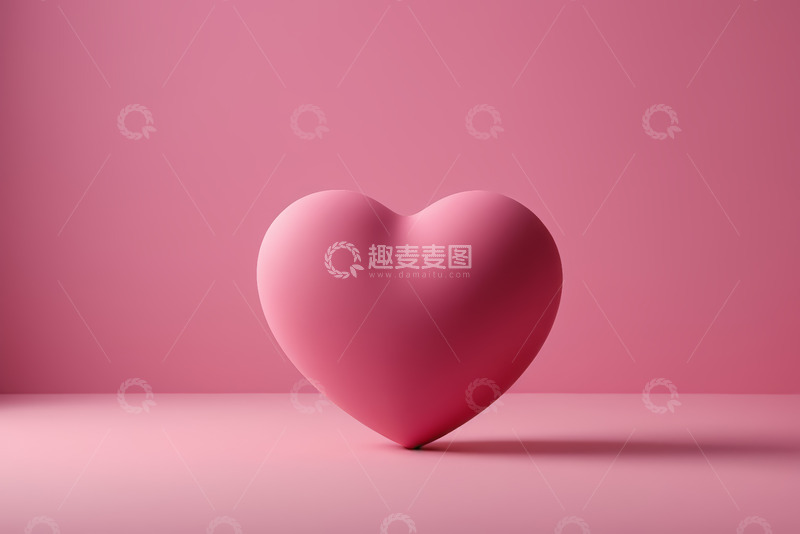高清大图下载【趣麦麦图】粉色心形立体素材