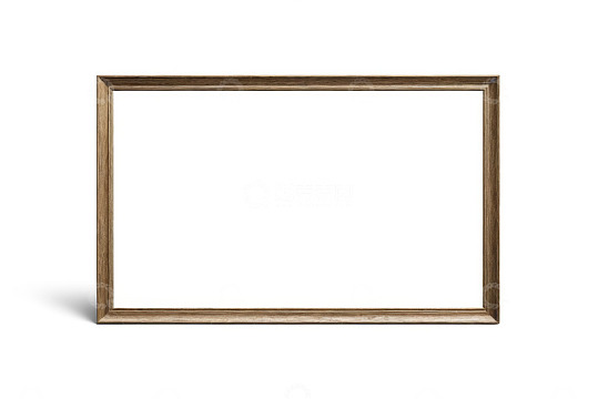 木质相框白色背景展示图