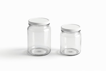 透明玻璃罐子带白色盖子