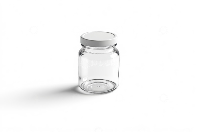 高清大图下载【趣麦麦图】透明玻璃罐带白色盖子