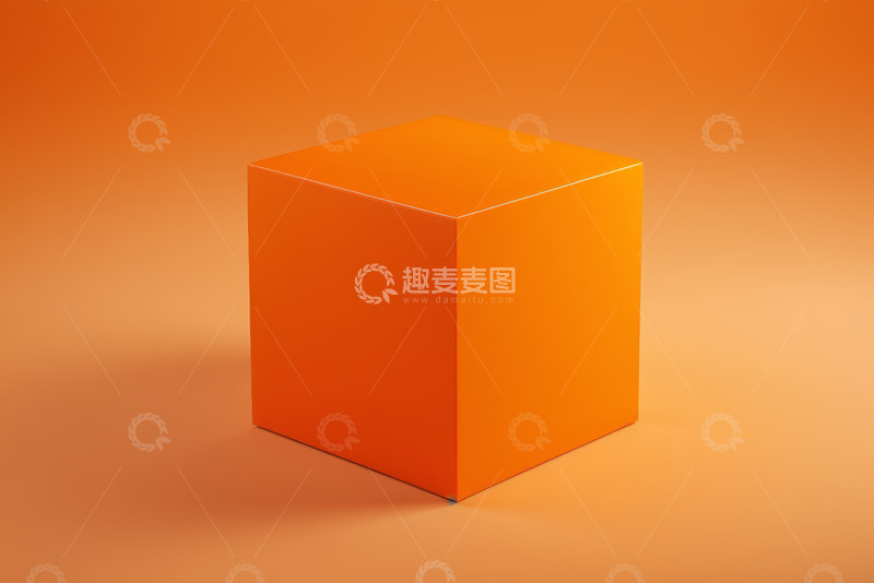 高清大图下载【趣麦麦图】橙色立方体设计素材