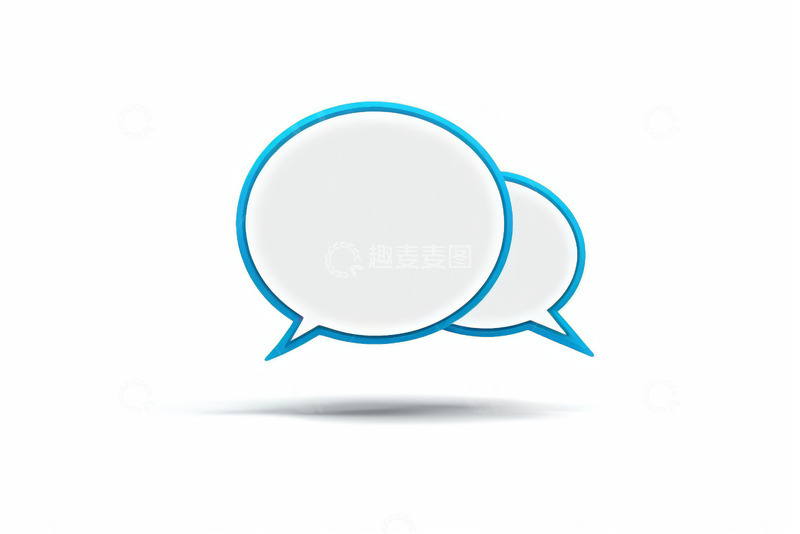 高清大图下载【趣麦麦图】蓝色边框对话气泡素材