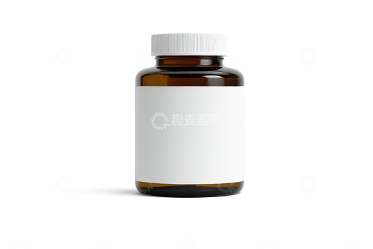 棕色玻璃瓶带白色瓶盖及标签
