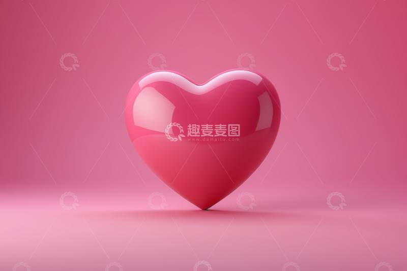 高清大图下载【趣麦麦图】粉色心形立体图案