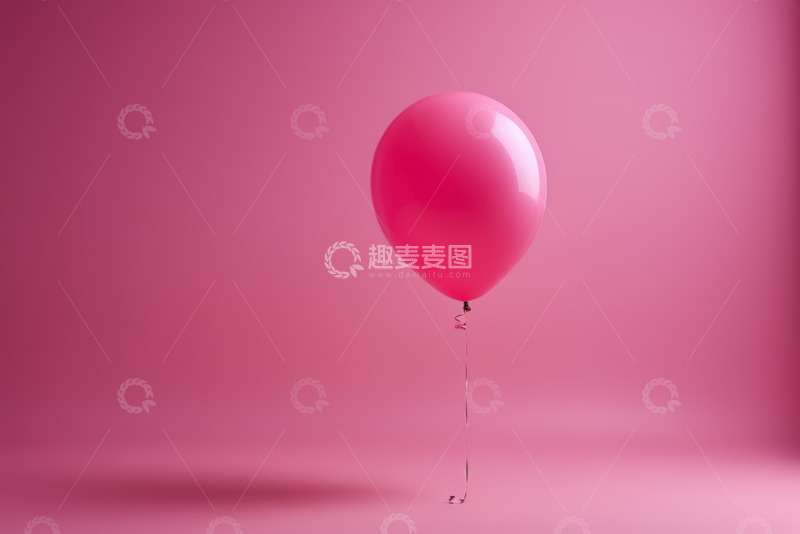 高清大图下载【趣麦麦图】粉色背景下的粉色气球