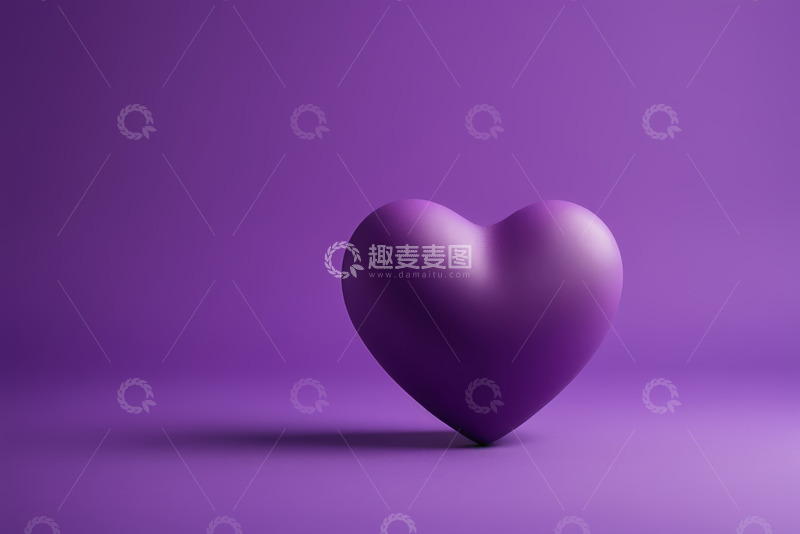 高清大图下载【趣麦麦图】紫色心形立体素材