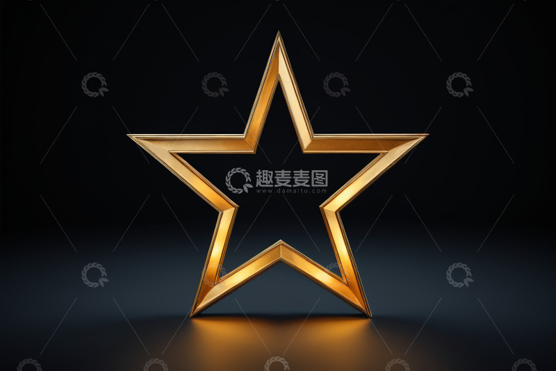高清大图下载【趣麦麦图】金色五角星装饰元素