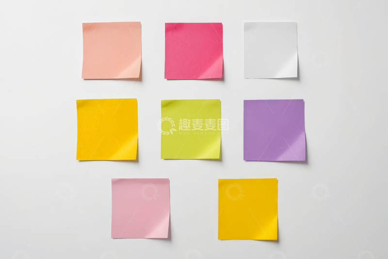 高清大图下载【趣麦麦图】彩色便签纸整齐排列