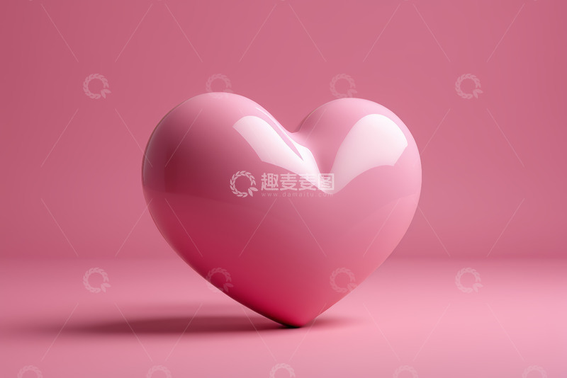 高清大图下载【趣麦麦图】粉色心形立体图标