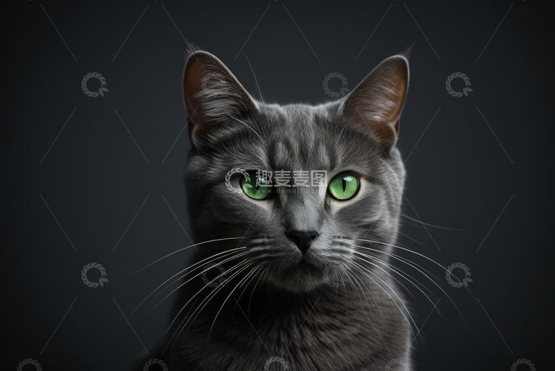 高清大图下载【趣麦麦图】灰猫特写