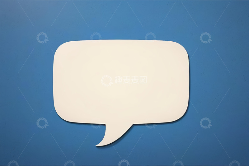 高清大图下载【趣麦麦图】蓝色背景空白聊天对话框