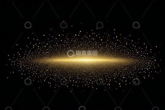 黑色背景金色粒子发光效果