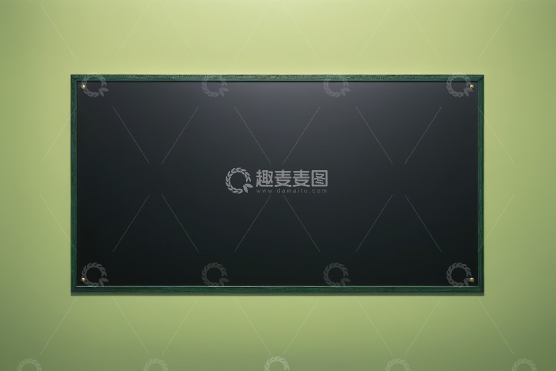 高清大图下载【趣麦麦图】绿色背景黑色屏幕展示画面