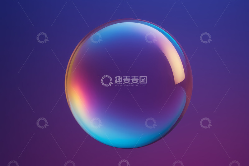 高清大图下载【趣麦麦图】紫色背景彩色球体