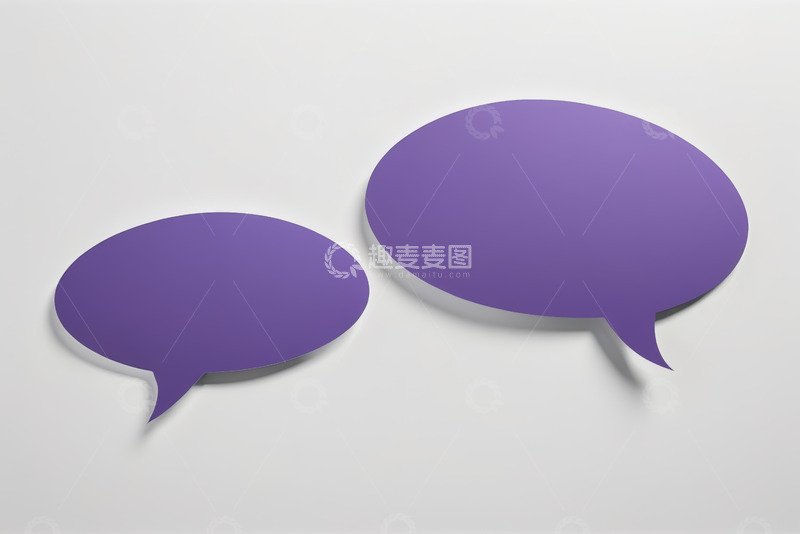 高清大图下载【趣麦麦图】紫色对话气泡设计素材