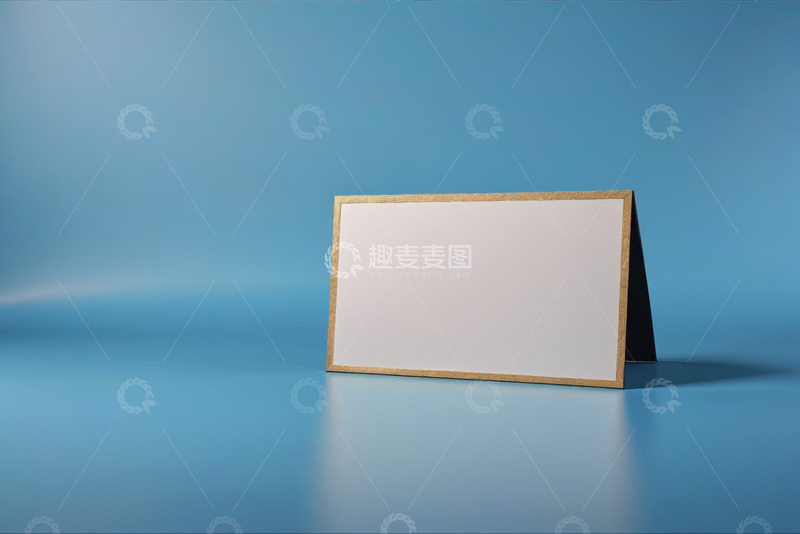 高清大图下载【趣麦麦图】蓝色背景空白桌牌