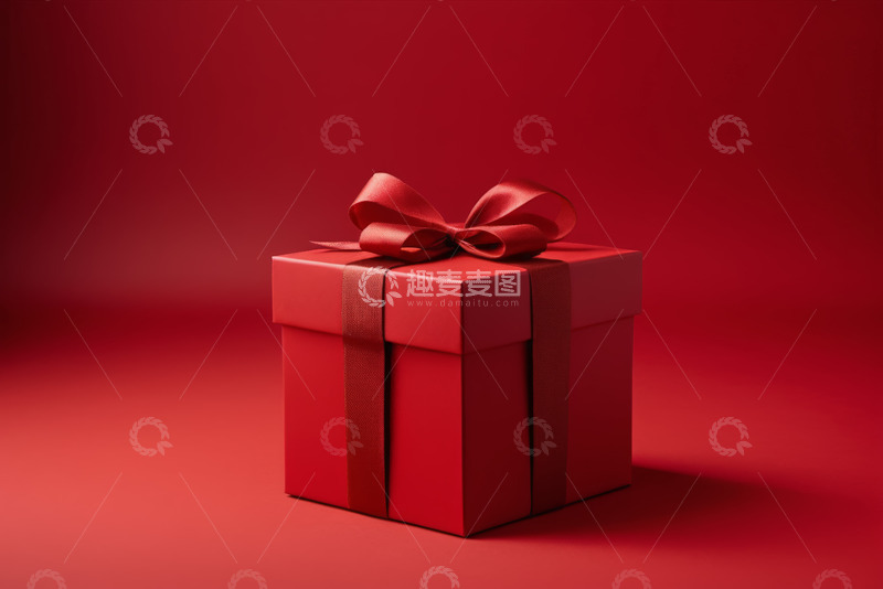 高清大图下载【趣麦麦图】红色礼物盒特写