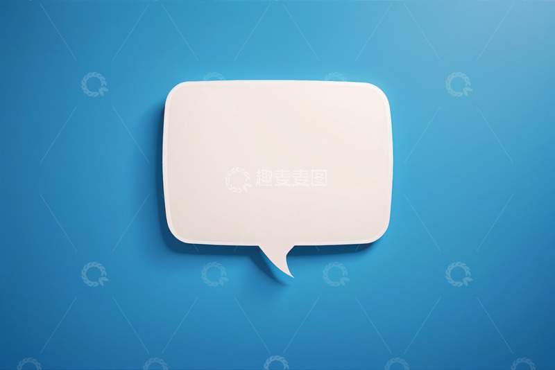高清大图下载【趣麦麦图】蓝色背景空白聊天对话框