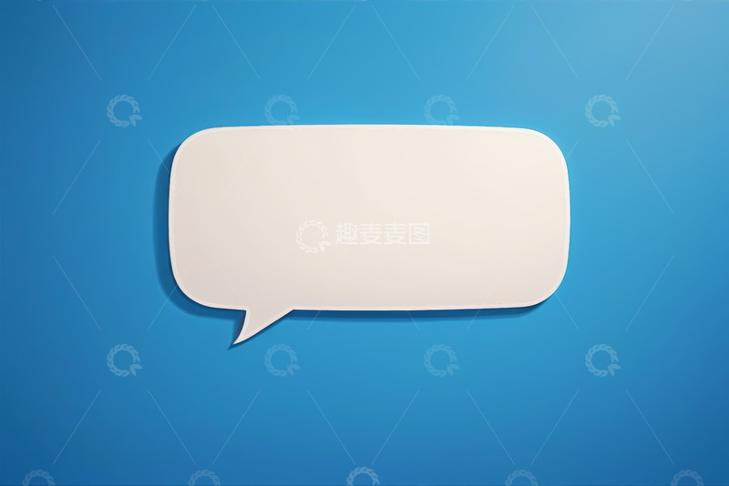 高清大图下载【趣麦麦图】蓝色背景白色对话气泡