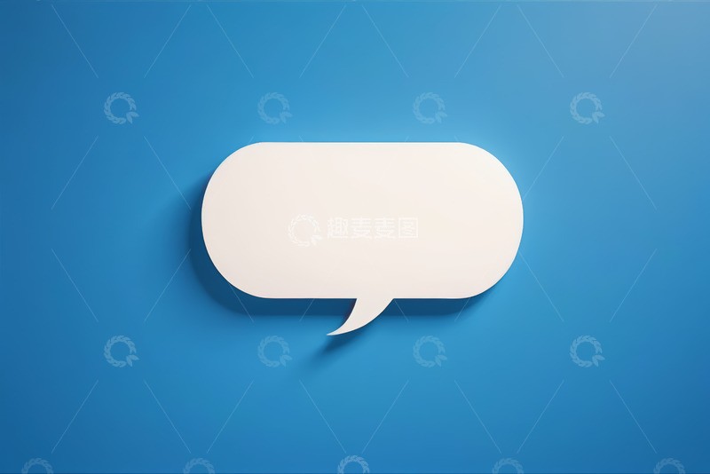 高清大图下载【趣麦麦图】蓝色背景白色聊天对话框