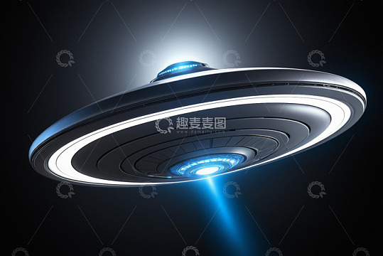 科幻风格不明飞行物悬浮画面