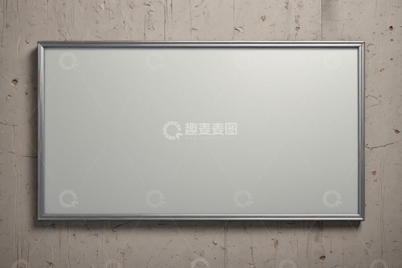 高清大图下载【趣麦麦图】挂在粗糙墙面上的空白相框