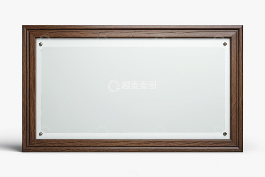 木质框架白色背景展示框