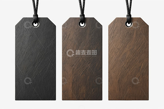 三款不同颜色木质吊牌