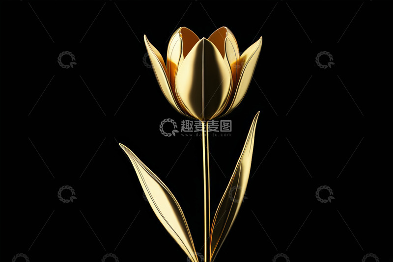 高清大图下载【趣麦麦图】金色郁金香特写