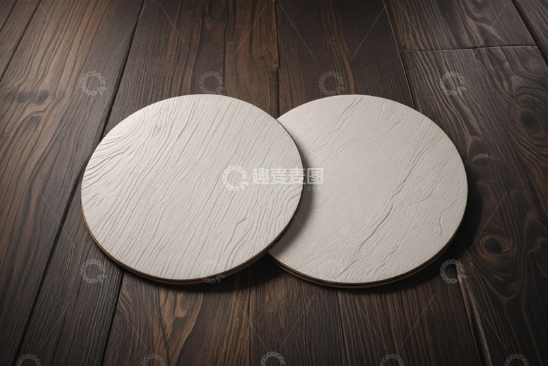 高清大图下载【趣麦麦图】木质地板上的圆形纹理物件