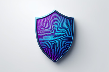 指纹盾牌安全科技素材