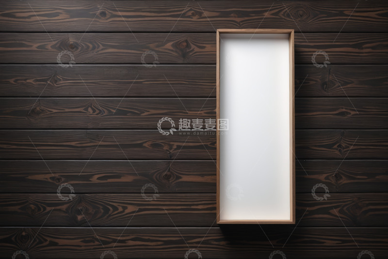 高清大图下载【趣麦麦图】木质背景上的空白长方形盒子