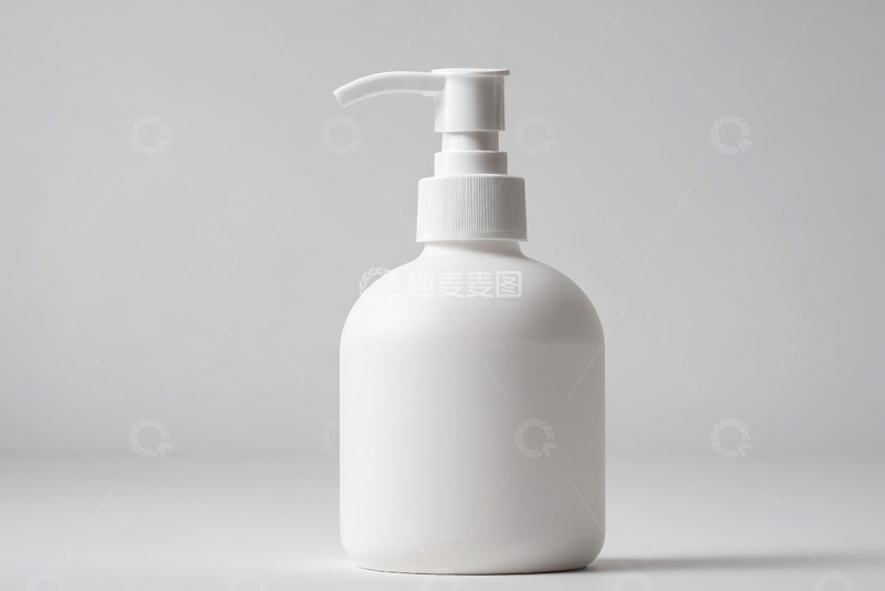 高清大图下载【趣麦麦图】白色按压瓶化妆品展示