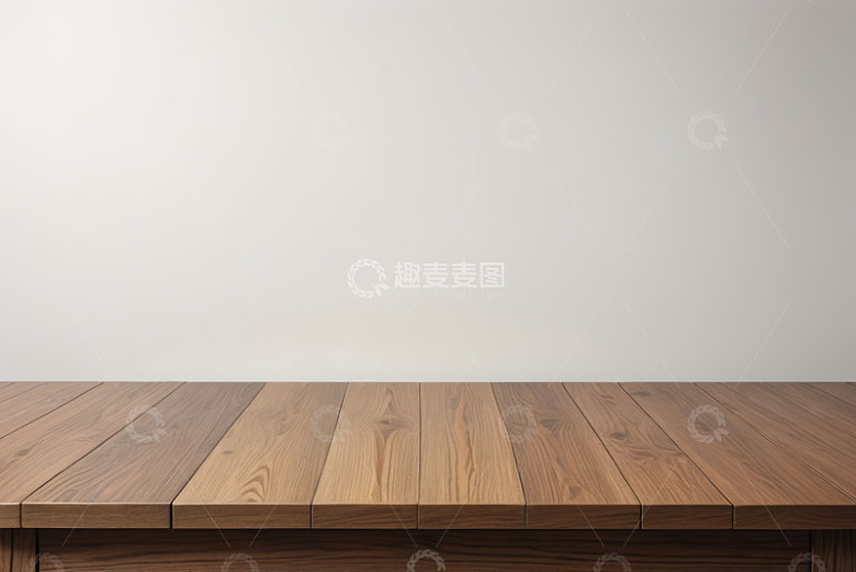 白色背景下的木质桌面