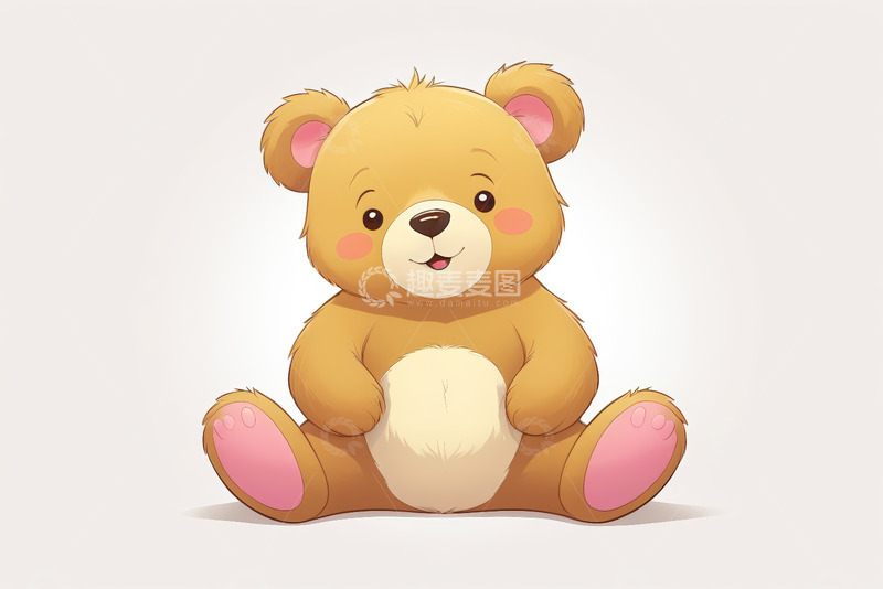 高清大图下载【趣麦麦图】可爱卡通小熊坐立形象