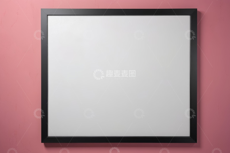 高清大图下载【趣麦麦图】粉色背景上的黑色边框空白画框