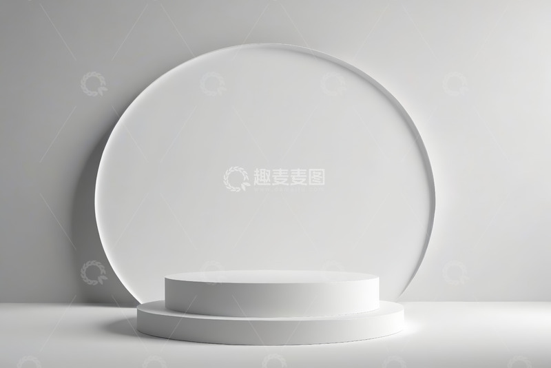 高清大图下载【趣麦麦图】白色圆形展示台背景