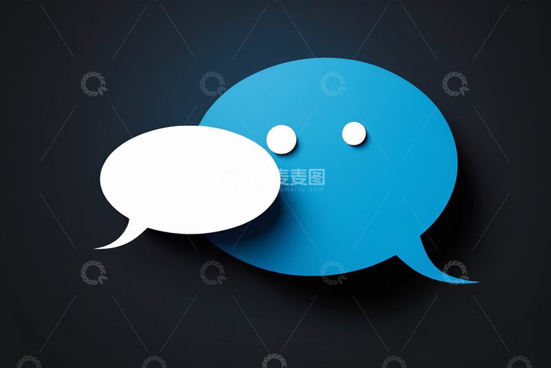 高清大图下载【趣麦麦图】蓝色白色聊天对话图标