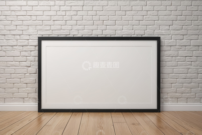 高清大图下载【趣麦麦图】靠墙摆放的空白相框