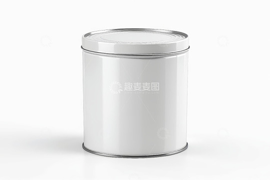 白色金属容器空白背景图