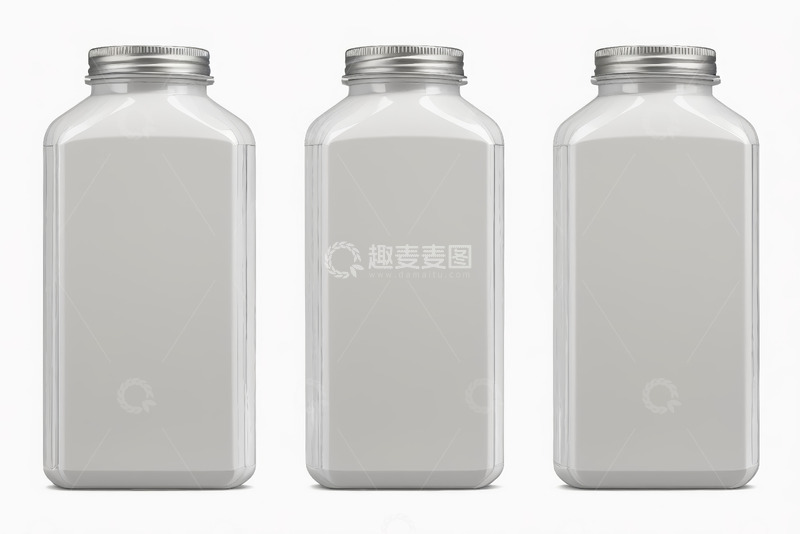 高清大图下载【趣麦麦图】三个白色空白瓶产品展示