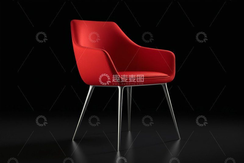 高清大图下载【趣麦麦图】红色现代简约风格椅子