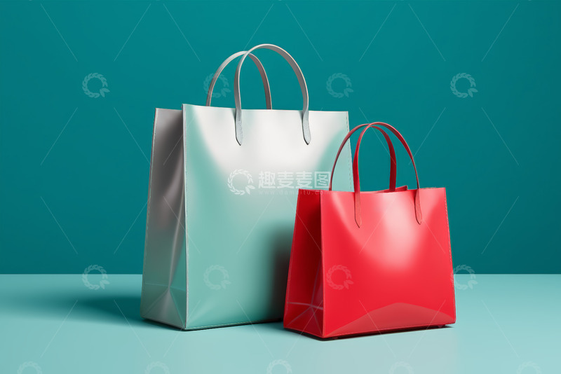 高清大图下载【趣麦麦图】双色购物袋静物展示