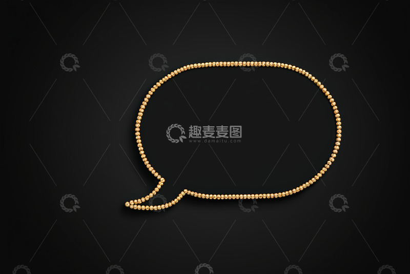 高清大图下载【趣麦麦图】金色珍珠状对话气泡图标
