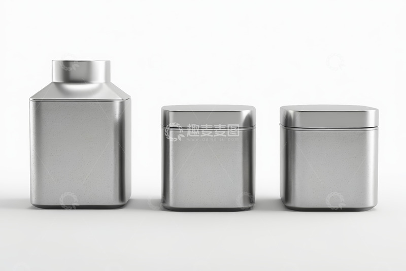高清大图下载【趣麦麦图】银色金属容器产品展示