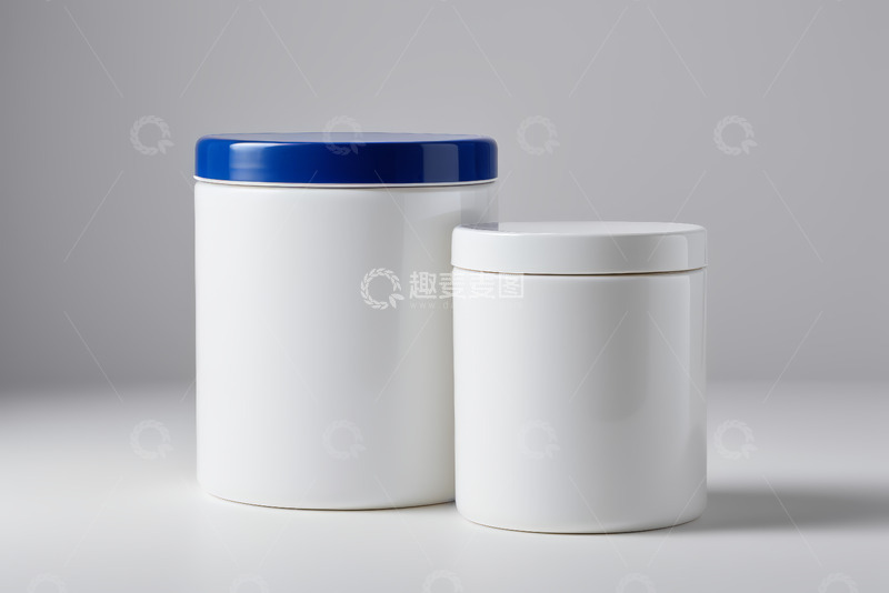 高清大图下载【趣麦麦图】白色带盖圆柱形容器